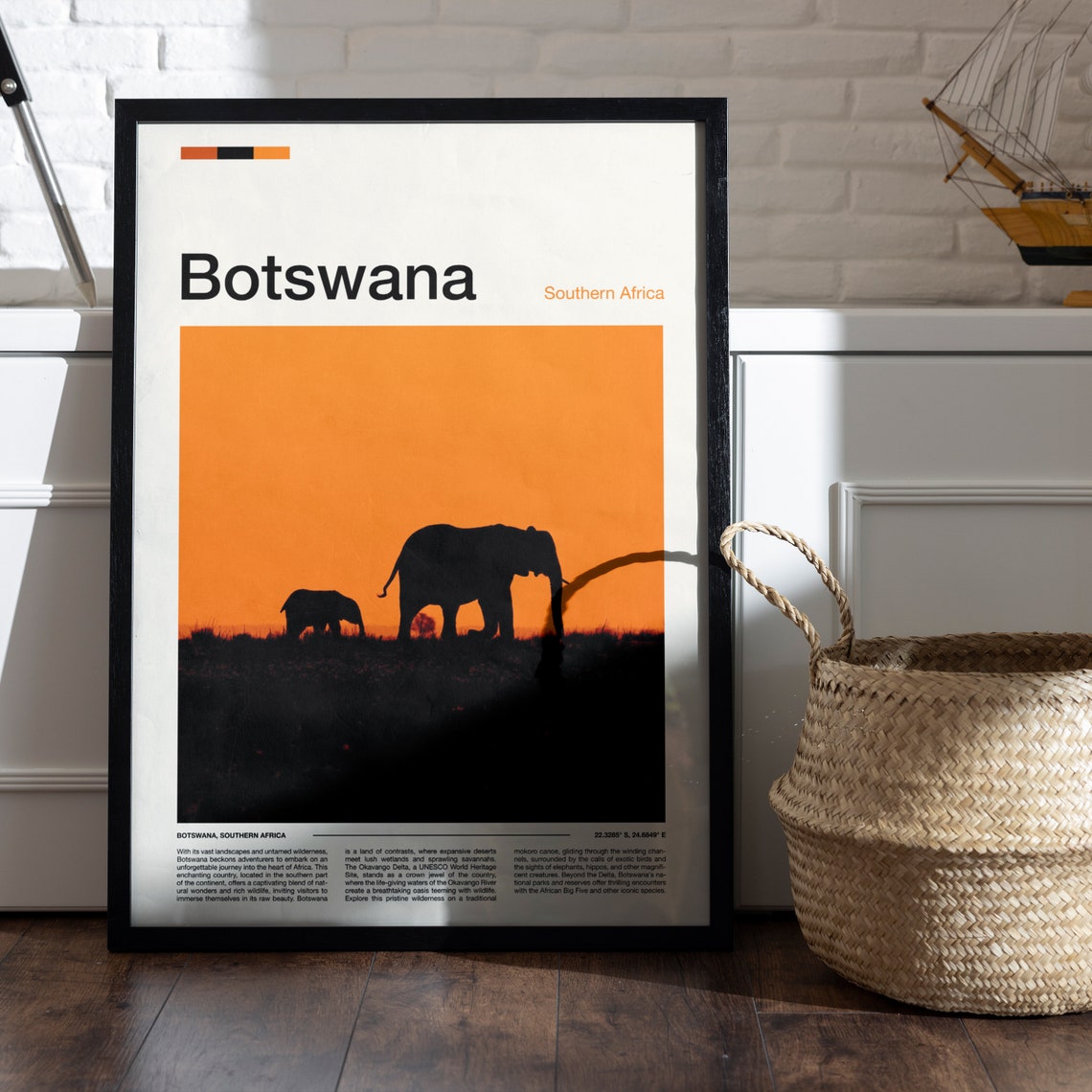 Botswana Print Botswana Poster Botswana Wall Art Botswana Art Print Botswana Photo - Image 5