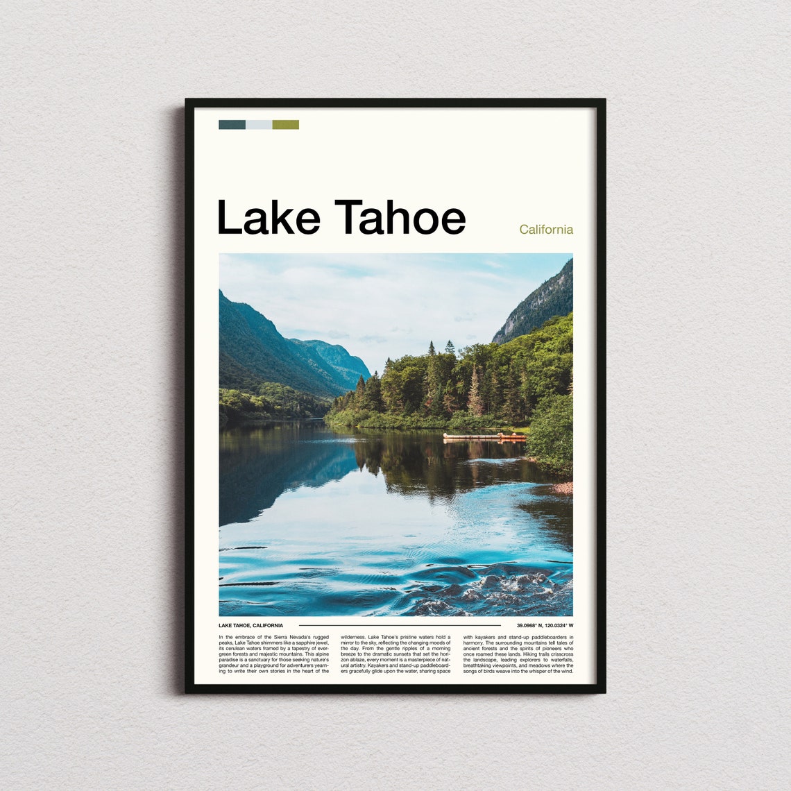 Lake Tahoe Print Lake Tahoe Poster Lake Tahoe Wall Art California Art Print Lake Tahoe Photo