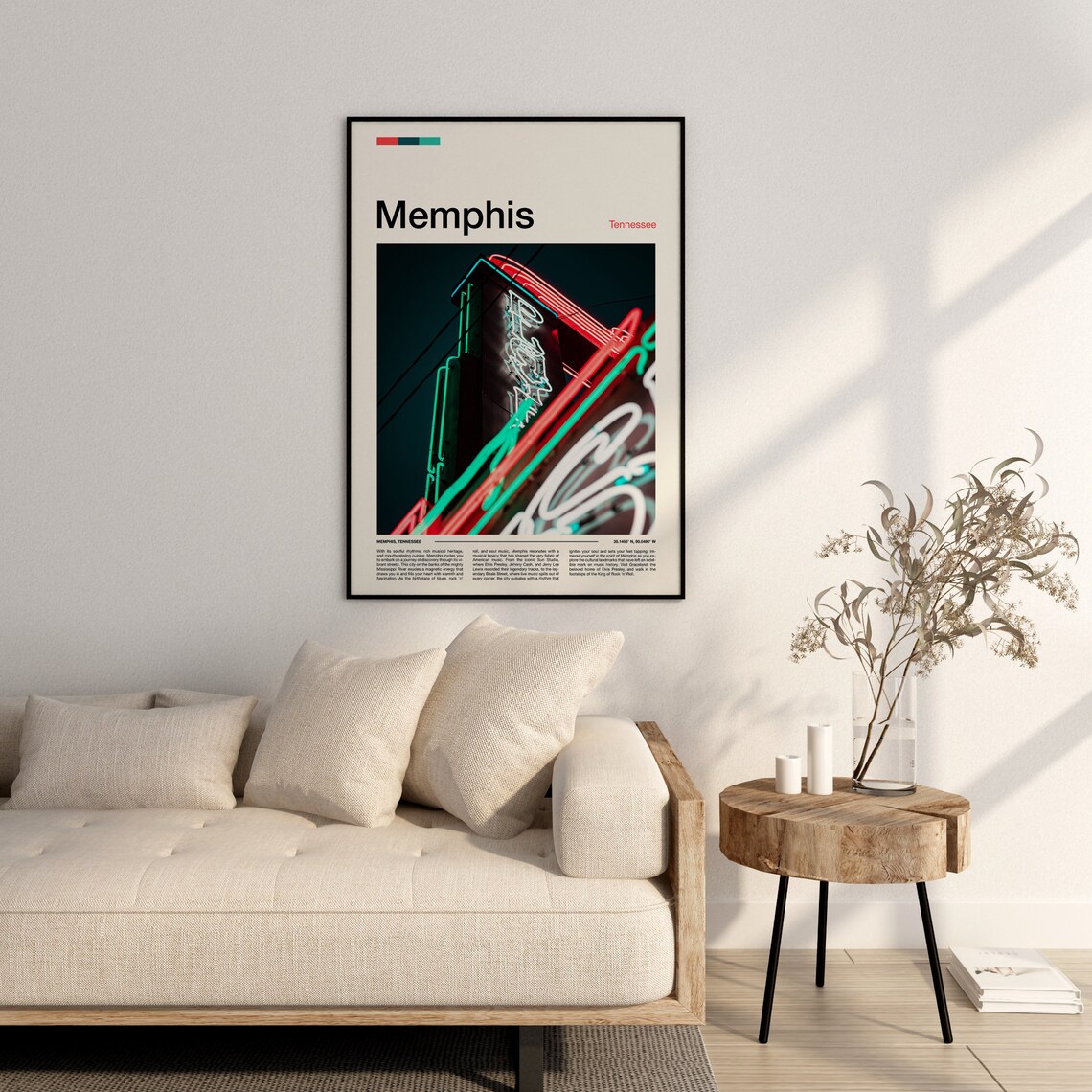 Memphis Tennessee Music City Neon Sign Night Minimalist Photo Poster - Image 3