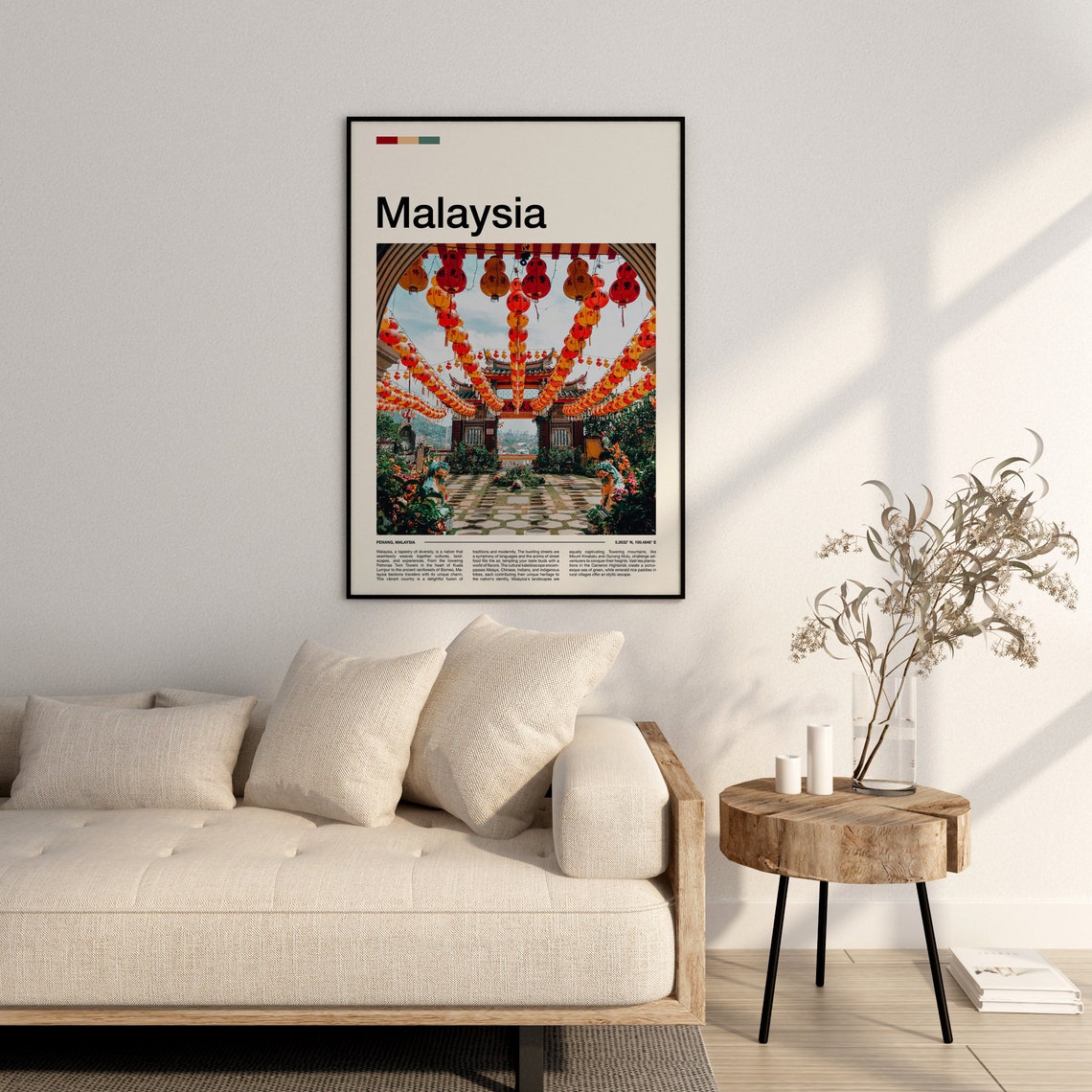 Malaysia Penang Temple Courtyard Lantern Festival Lights Poster - Image 3