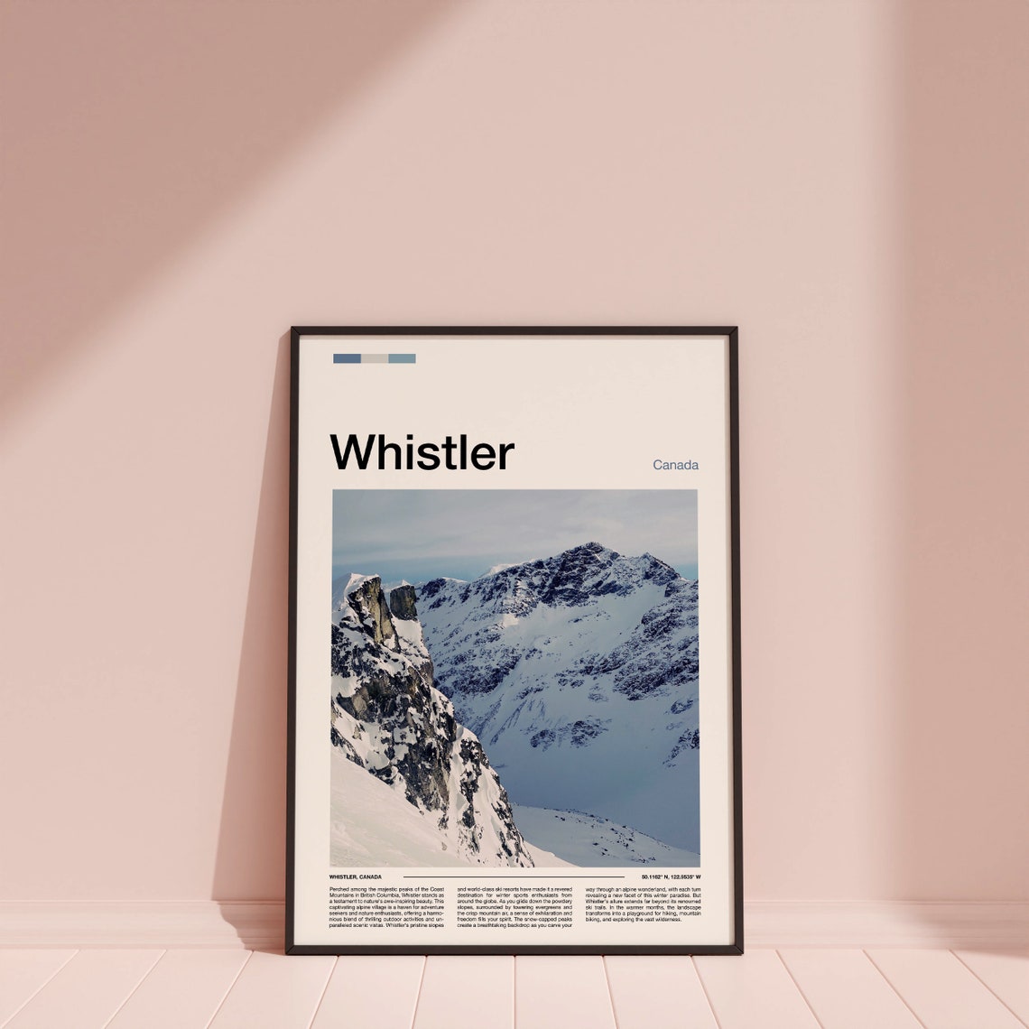 Whistler Canada Snowy Mountain Peak Ski Resort Travel Poster - Image 4