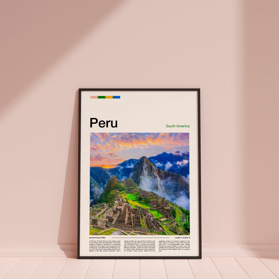 Peru Machu Picchu Sunset Andes Mountains Ancient Ruins Travel Poster - Image 3