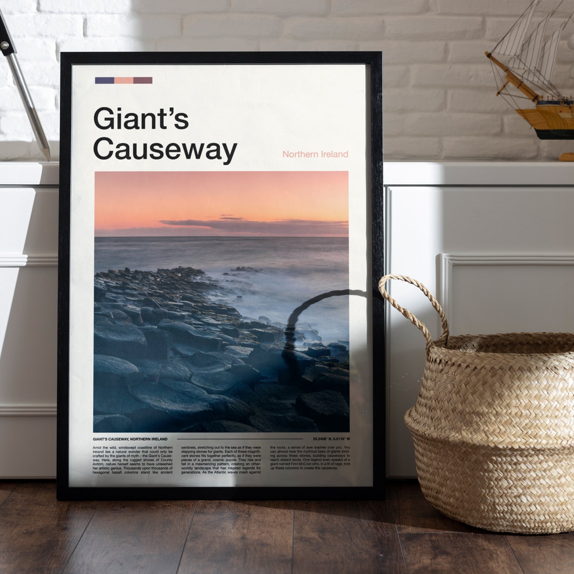 Giant's Causeway Northern Ireland Basalt Columns Sunset Coast Poster - Image 4