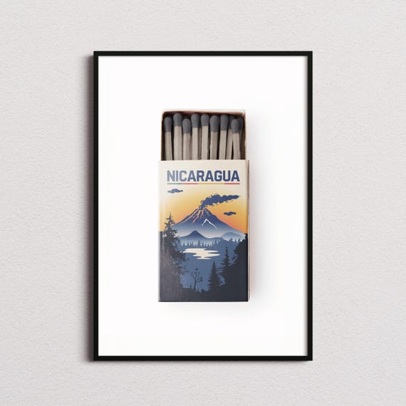 Nicaragua Matchbox Print Nicaragua Print Nicaragua Poster Nicaragua Wall Art Nicaragua Art Print Nicaragua Gifts