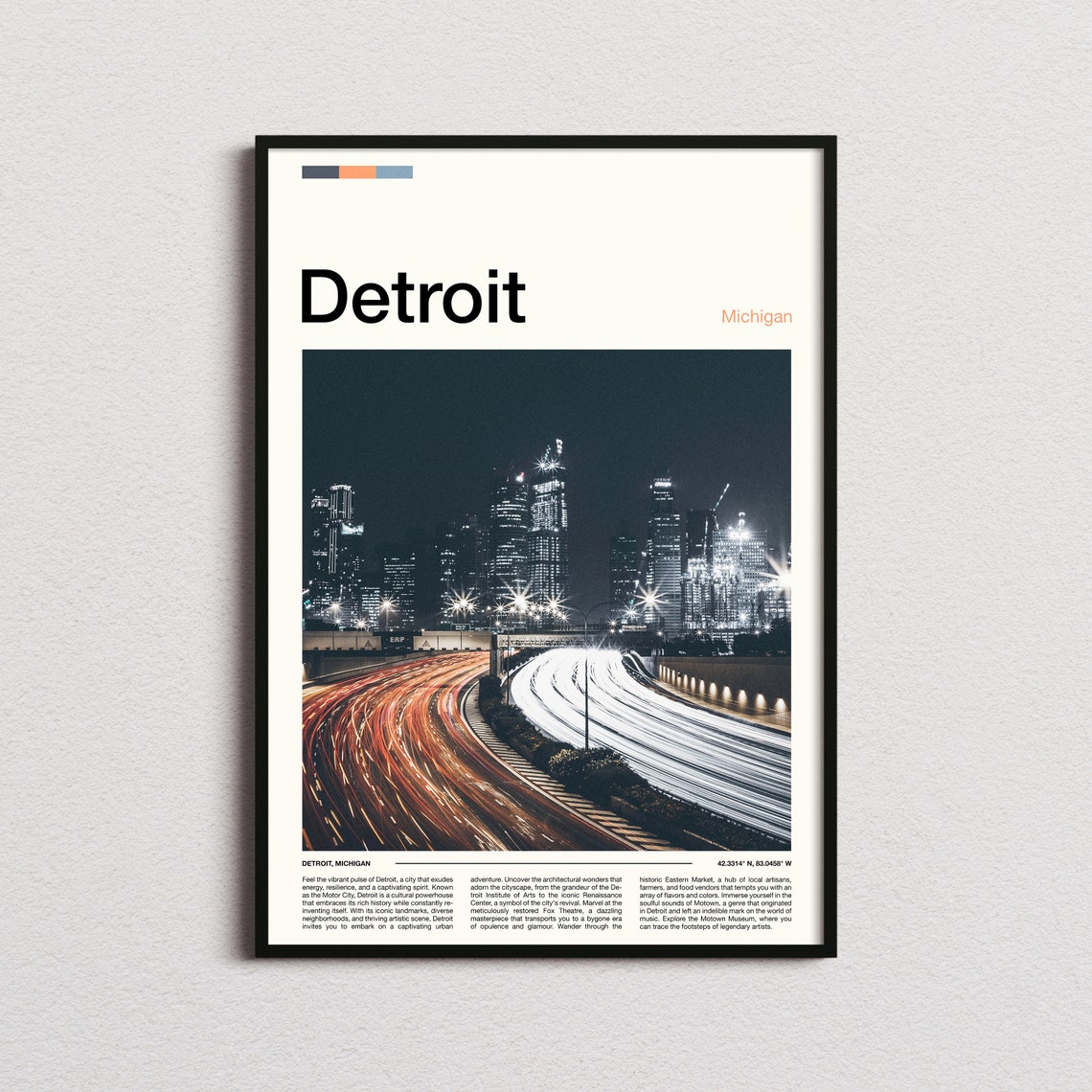 Detroit Print Detroit Poster Detroit Wall Art Detroit Art Print Detroit Photo