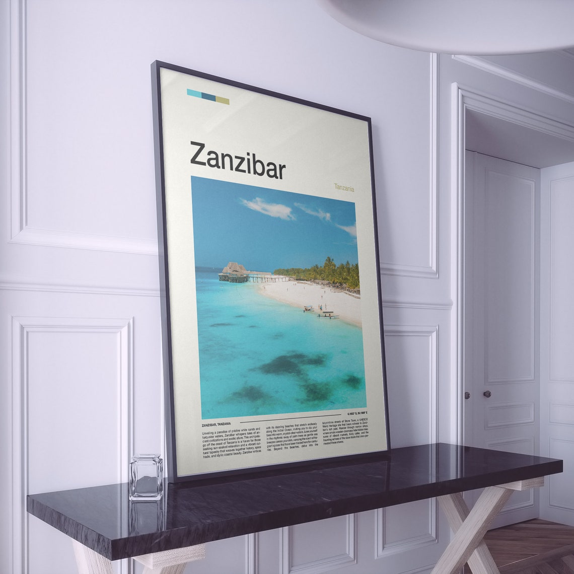 Zanzibar Tanzania White Sand Beach Pier Turquoise Sea Poster - Image 2