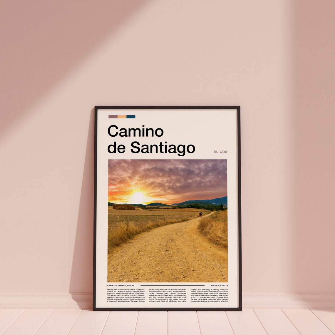 Camino de Santiago Golden Sunset Pilgrim Trail Spain Europe Poster - Image 4