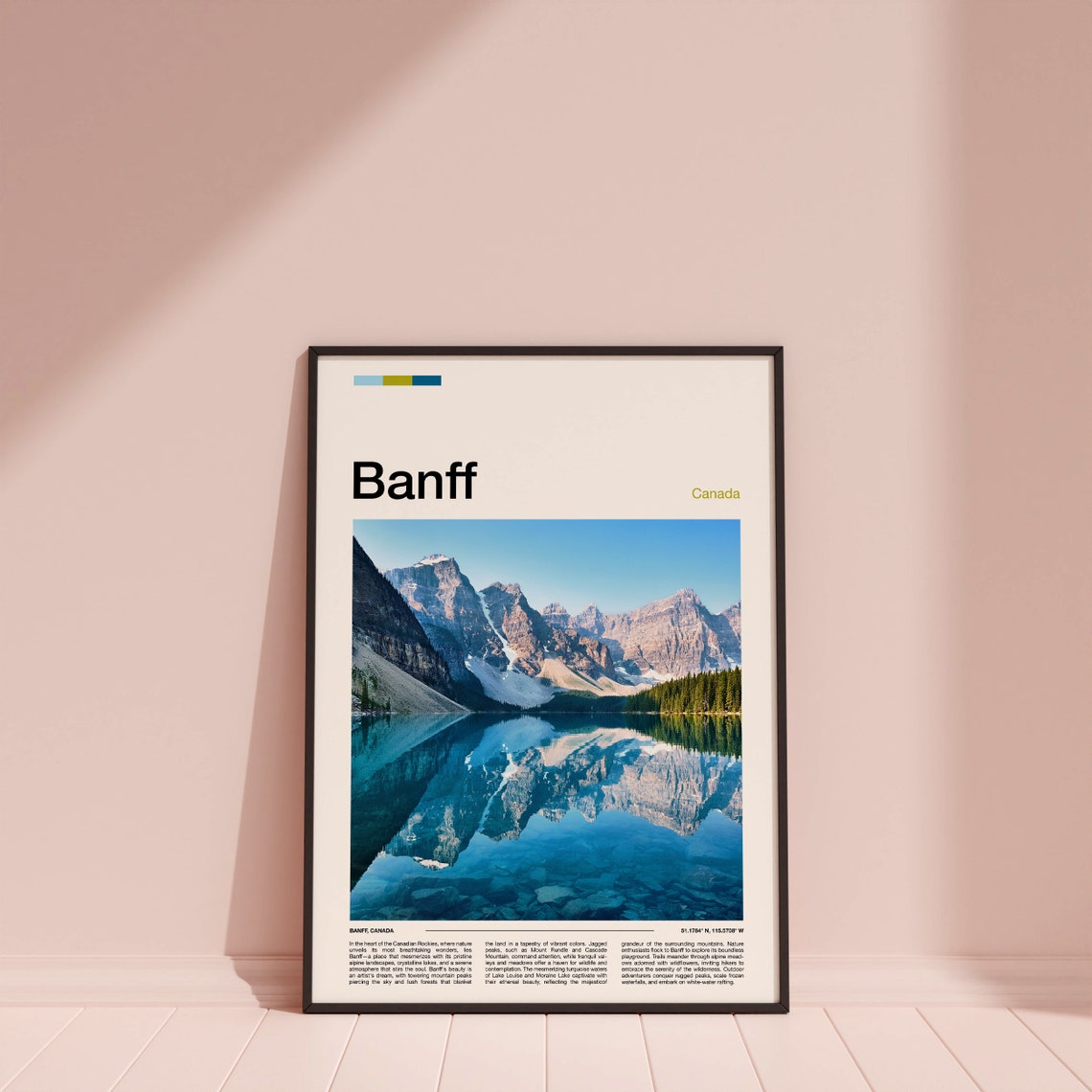 Banff Canada Moraine Lake Turquoise Reflection Mountain Lake Poster - Image 4