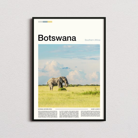 Botswana Print Botswana Poster Botswana Wall Art Botswana Art Print Botswana Photo