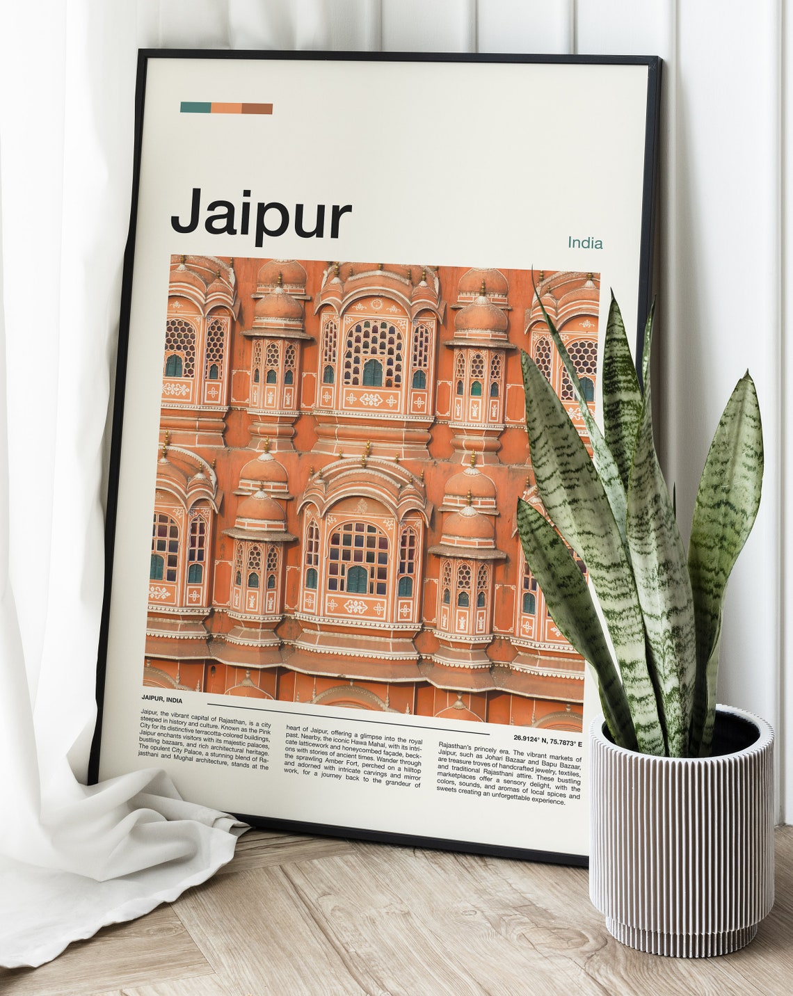 Jaipur India Hawa Mahal Pink Palace Facade Architecture Poster - Image 2