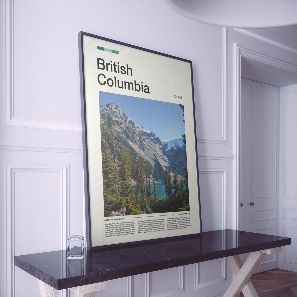 British Columbia Canada Glacier Mountain Turquoise Lake Poster - Image 2