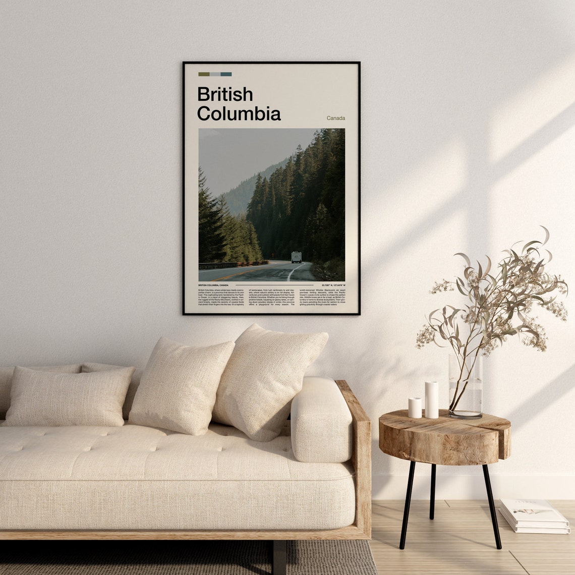 British Columbia Forest Road Van Life Evergreen Travel Poster - Image 3