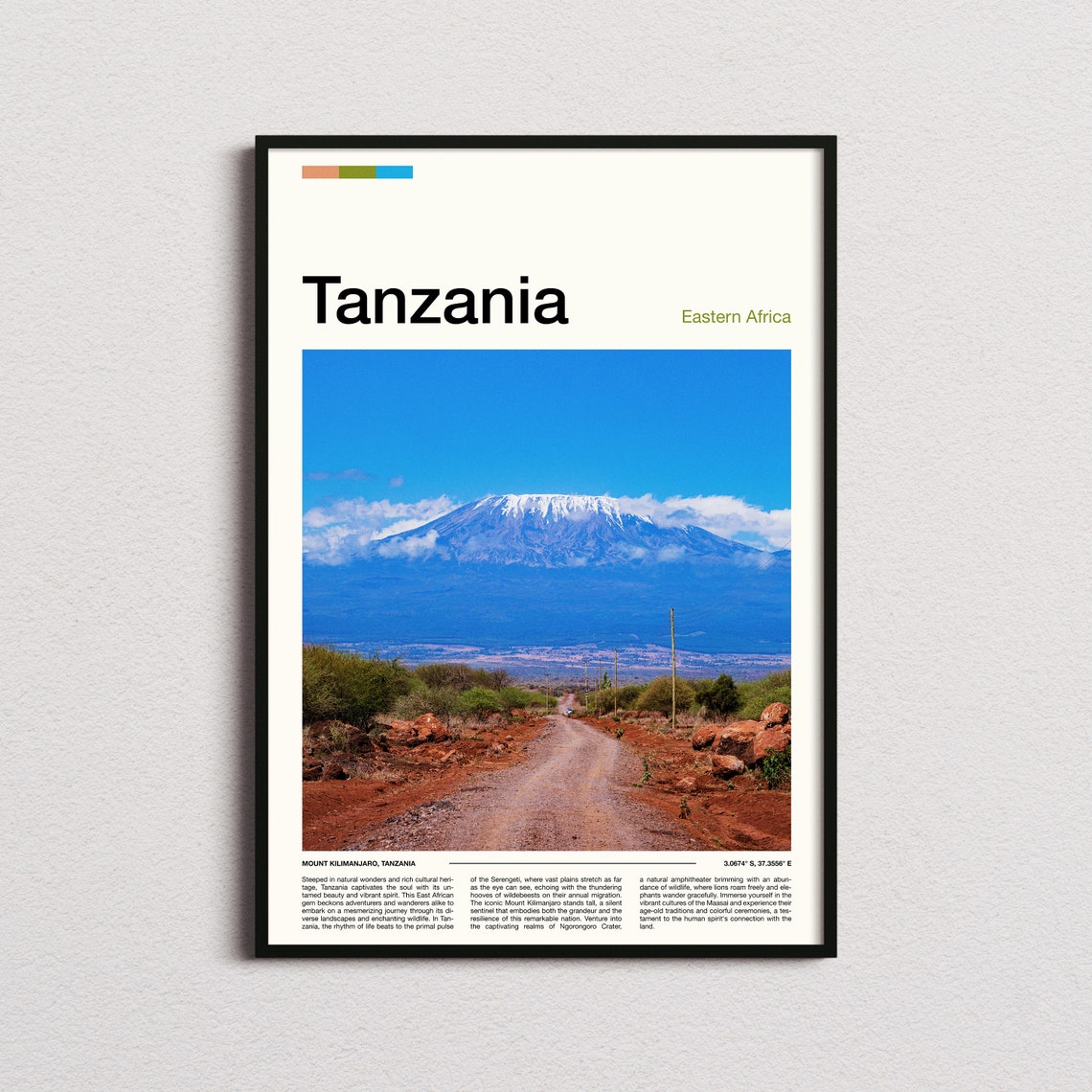 Tanzania Print Tanzania Poster Tanzania Wall Art Tanzania Art Print Tanzania Photo