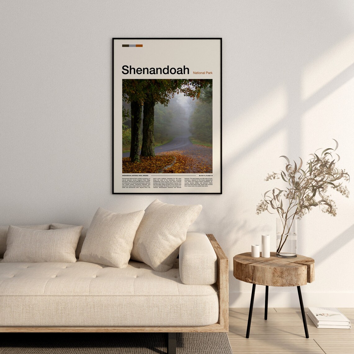 Shenandoah National Park Misty Autumn Road Forest Photo Poster - Image 3