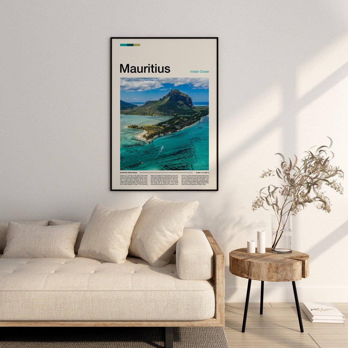 Mauritius Indian Ocean Tropical Le Morne Aerial Lagoon Poster - Image 2