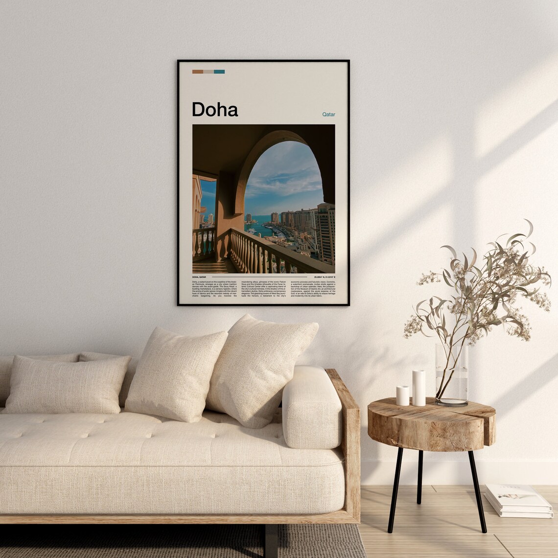 Doha Qatar Marina Arch View Balcony Photography Travel Poster - Image 3