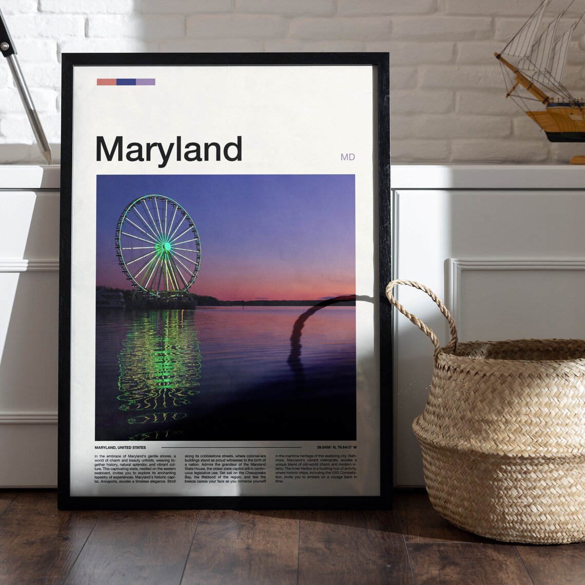 Maryland Print Maryland Poster Maryland Wall Art Maryland Art Print Maryland Photo - Image 5