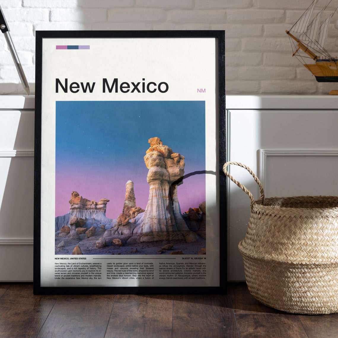 New Mexico Hoodoo Rock Formations Twilight Desert Photography Poster - Image 5
