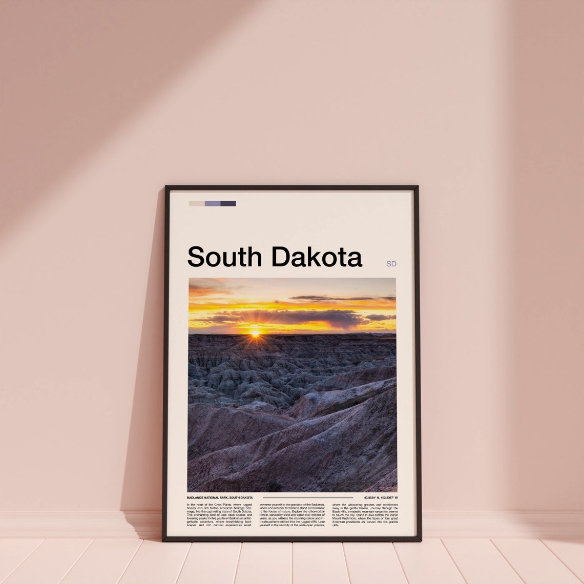 South Dakota Badlands National Park Sunset Purple Dusk Poster - Image 4