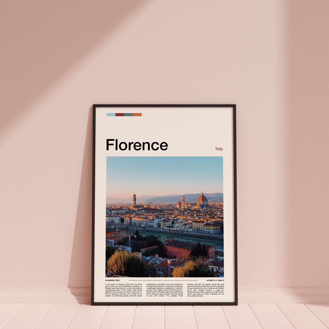 Florence Italy Duomo Cathedral Skyline Tuscan City View Poster - Image 3