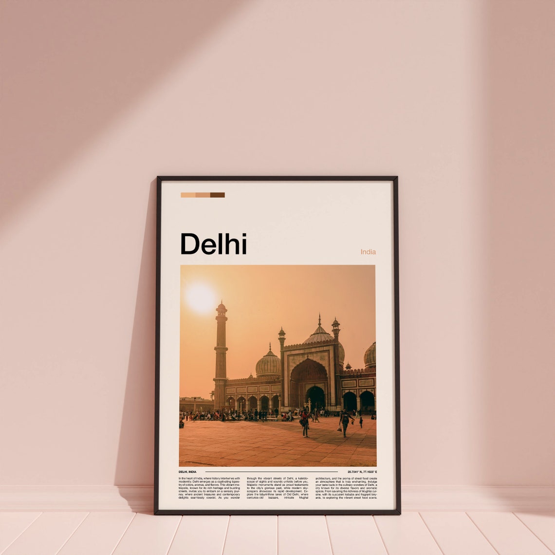 Delhi India Jama Masjid Mosque Courtyard Sunrise Travel Poster - Image 3