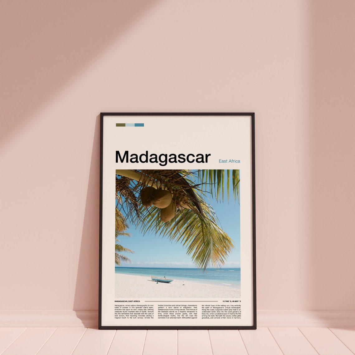 Madagascar Coconut Palms Tropical Beach Boat Photography Poster - Image 4