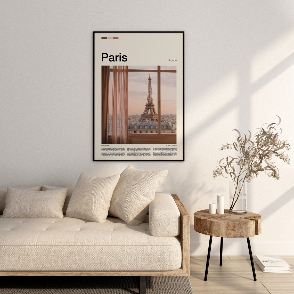 Paris France Eiffel Tower Apartment Window Morning Light Poster - Image 4