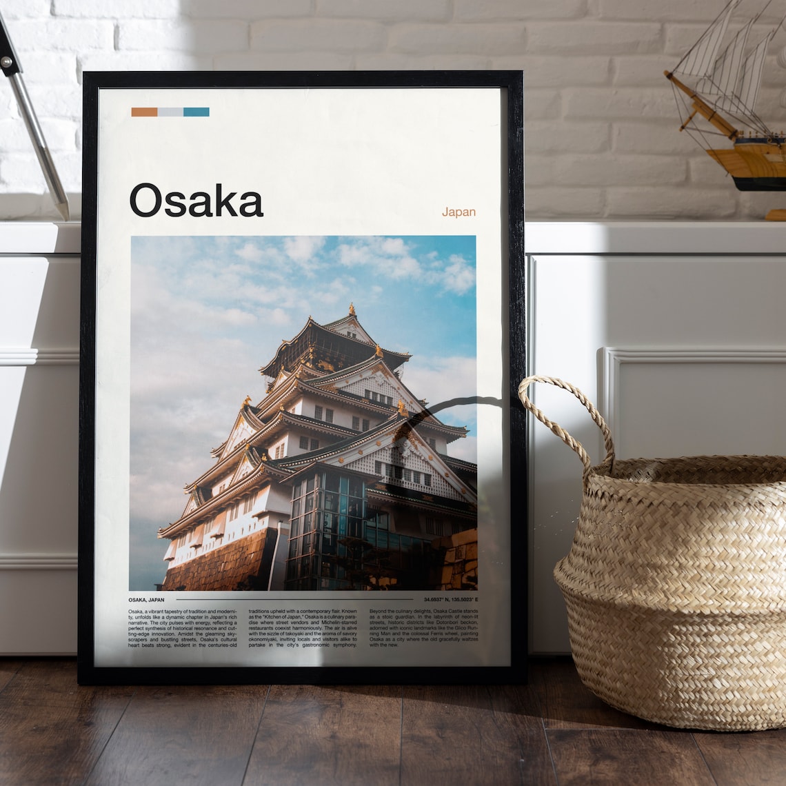 Osaka Castle Japan Historic Landmark Minimalist Photo Poster - Image 5