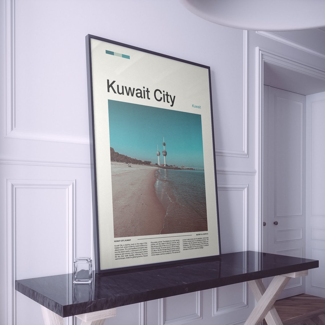 Kuwait City Kuwait Towers Over Turquoise Water Travel Poster - Image 2