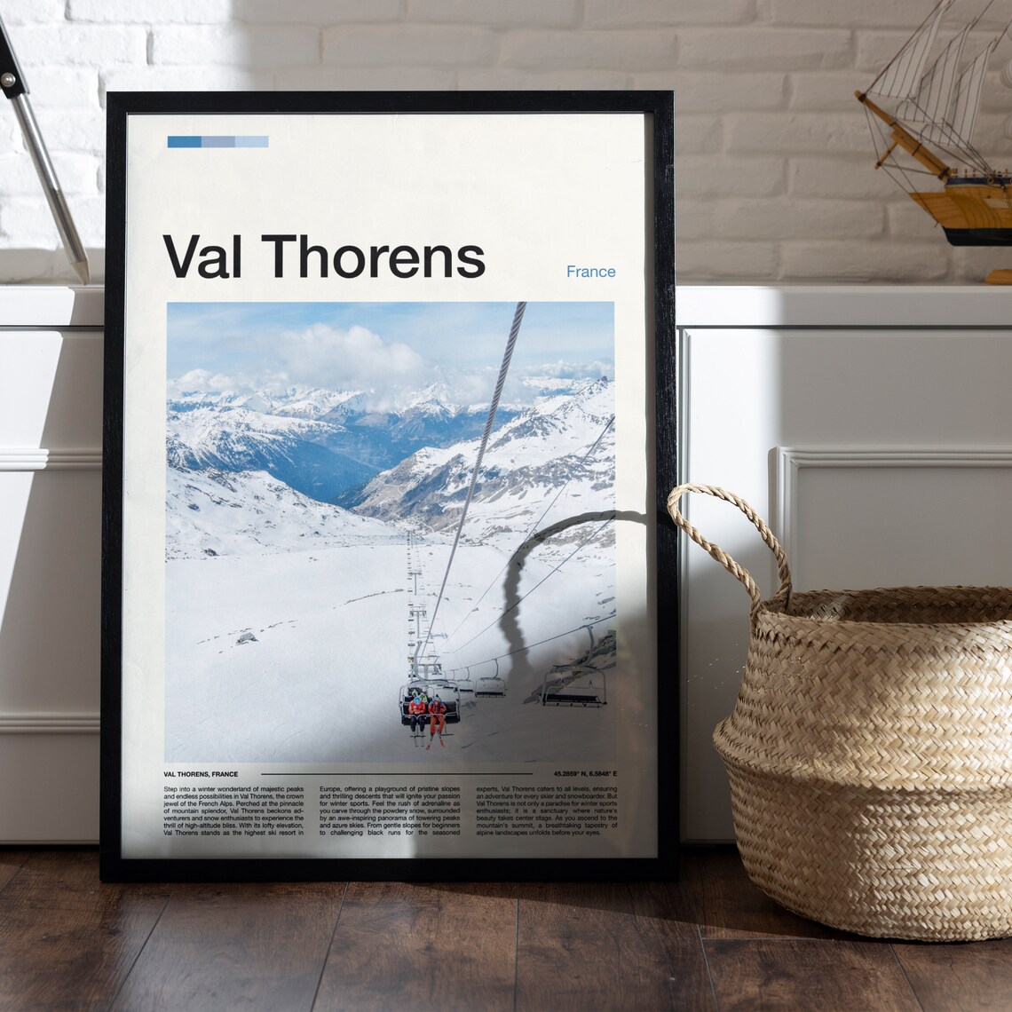 Val Thorens France Ski Resort Gondola Snowy Alps Lift View Poster - Image 4