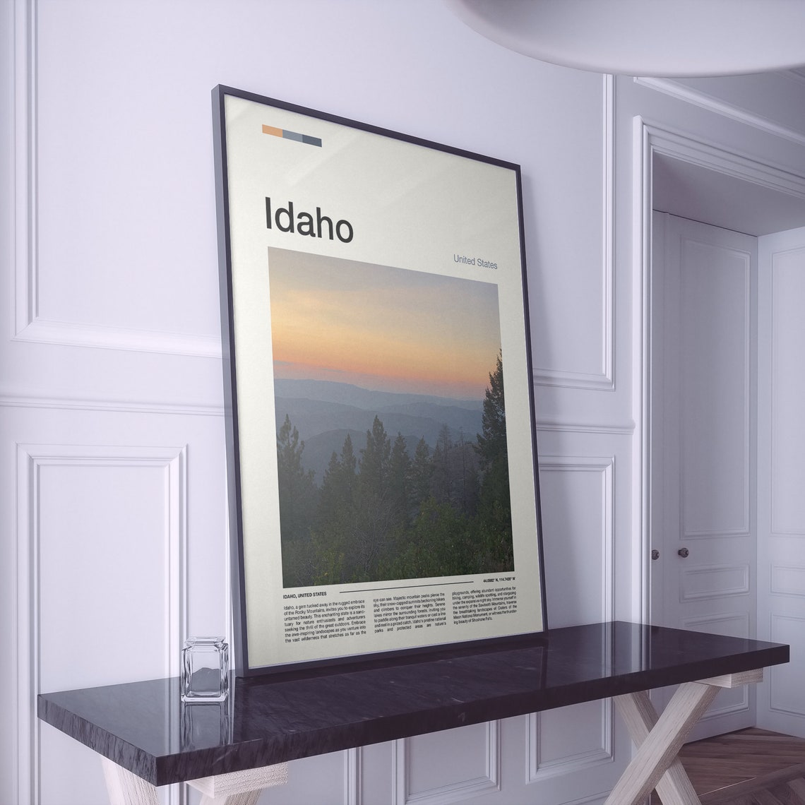 Idaho Rocky Mountain Sunset Layered Pine Ridgeline Scenic View Poster - Image 2