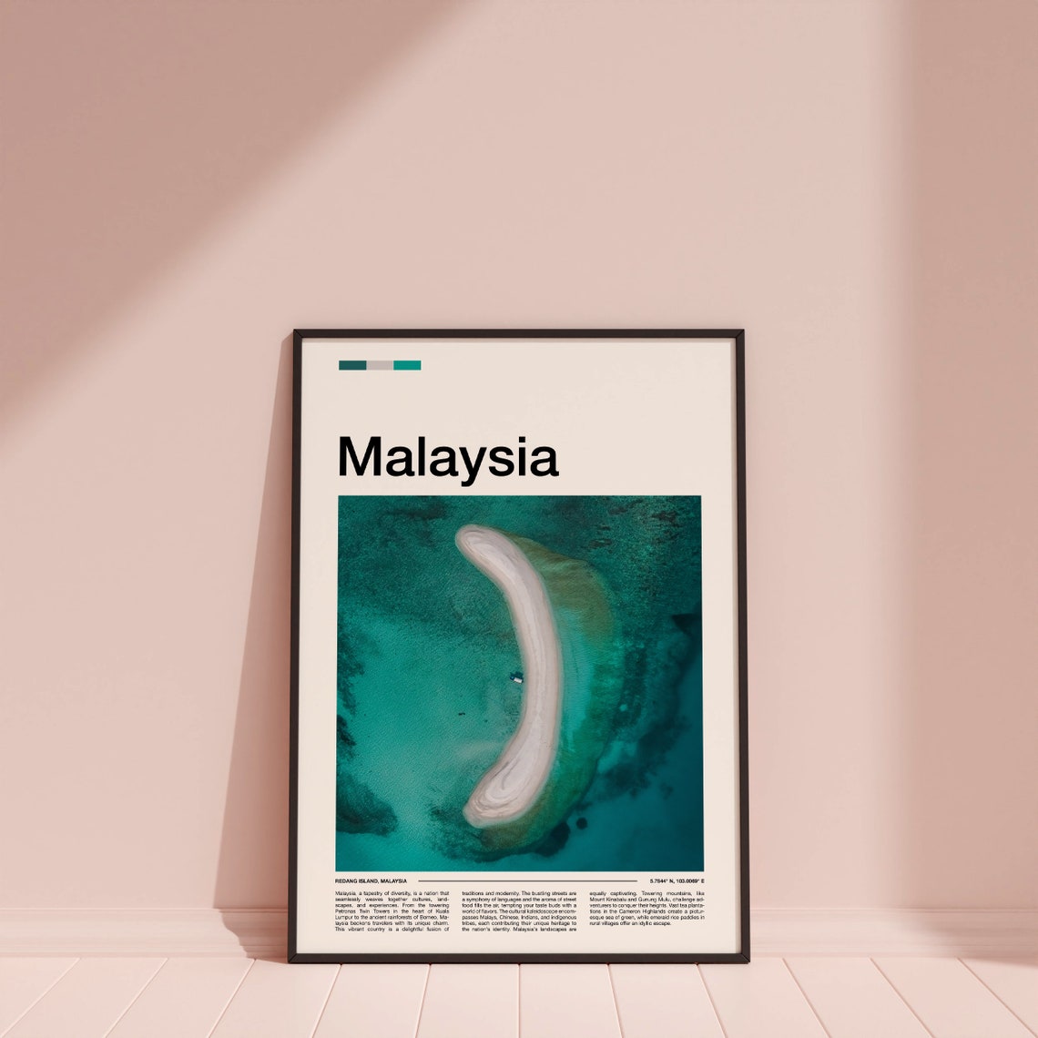 Malaysia Redang Island Aerial Crescent Sandbar Turquoise Poster - Image 4