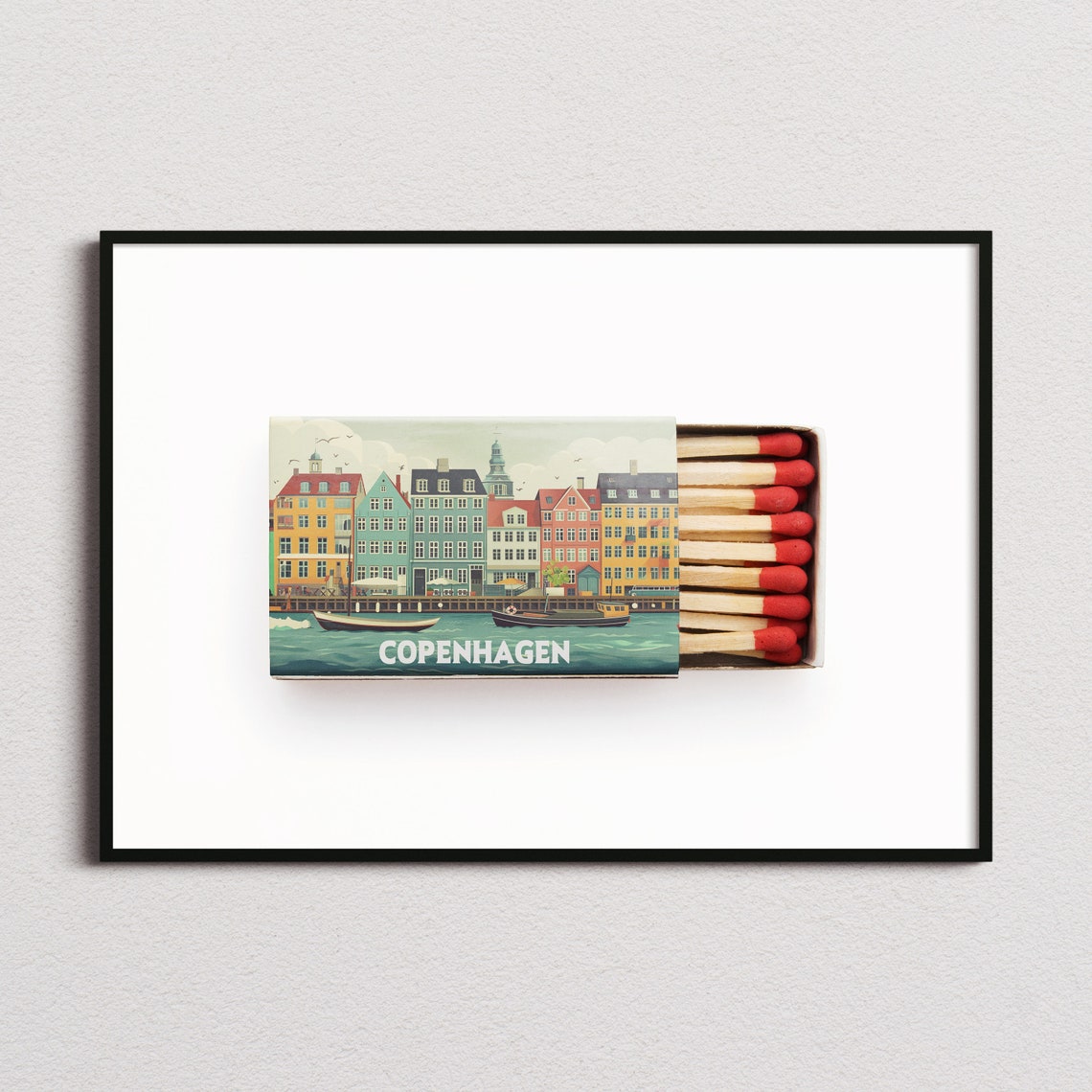 Copenhagen Denmark Nyhavn Harbor Matchbox Colorful Houses Poster