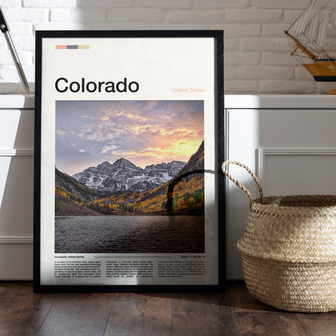Colorado Maroon Bells Alpine Lake Autumn Rocky Mountain Poster - Image 5