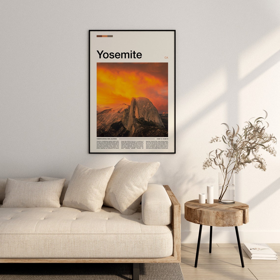 Yosemite California Half Dome Sunset Rock Minimalist Travel Poster - Image 3