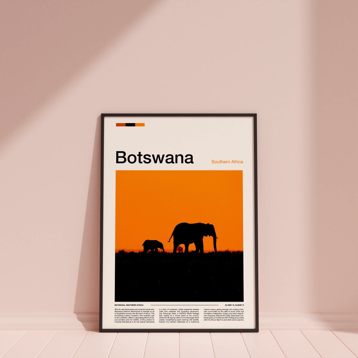 Botswana Print Botswana Poster Botswana Wall Art Botswana Art Print Botswana Photo - Image 4