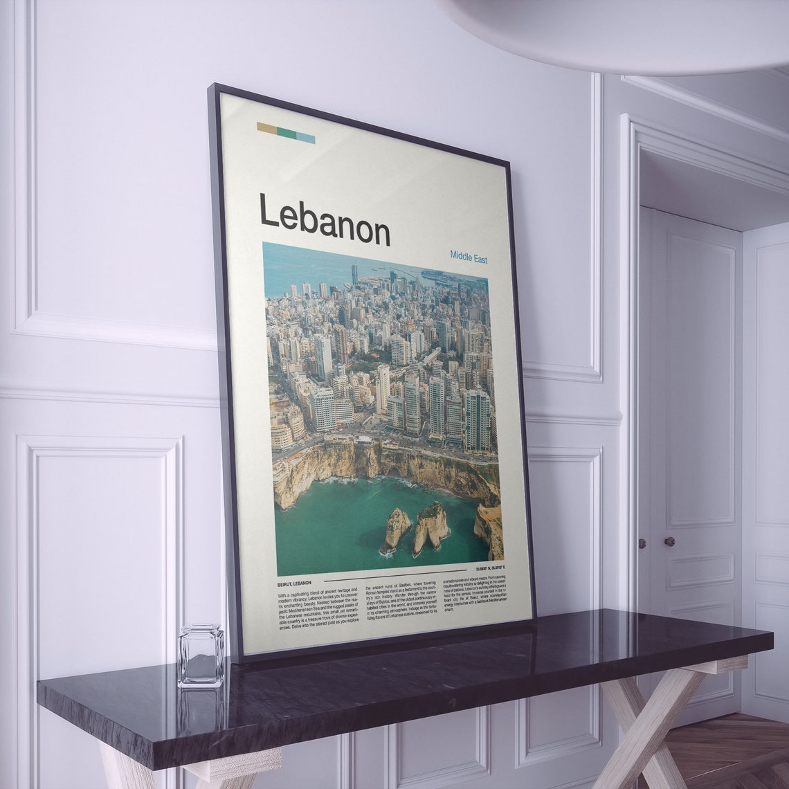Lebanon Beirut Coastal City Cliffs Turquoise Sea View Poster - Image 2