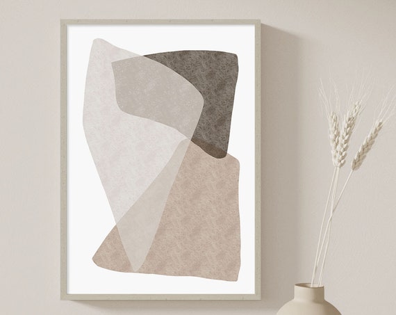 Abstract Art Print Beige Abstract Wall Art Modern Wall Art Minimalist Print Wall Decor Living Room Wall Art Nautral Print