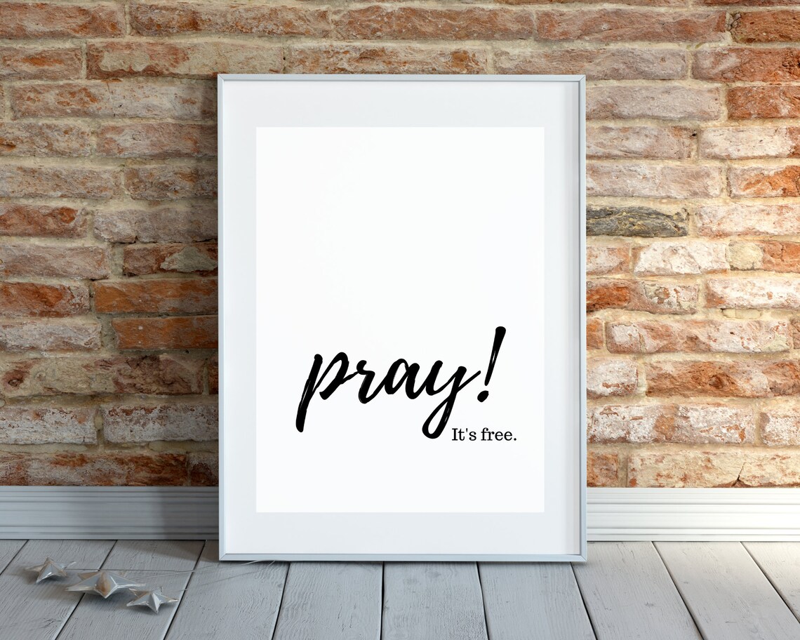 Pray Its Free Black Brush Script Typography Minimalist Faith Quote Poster - Image 3