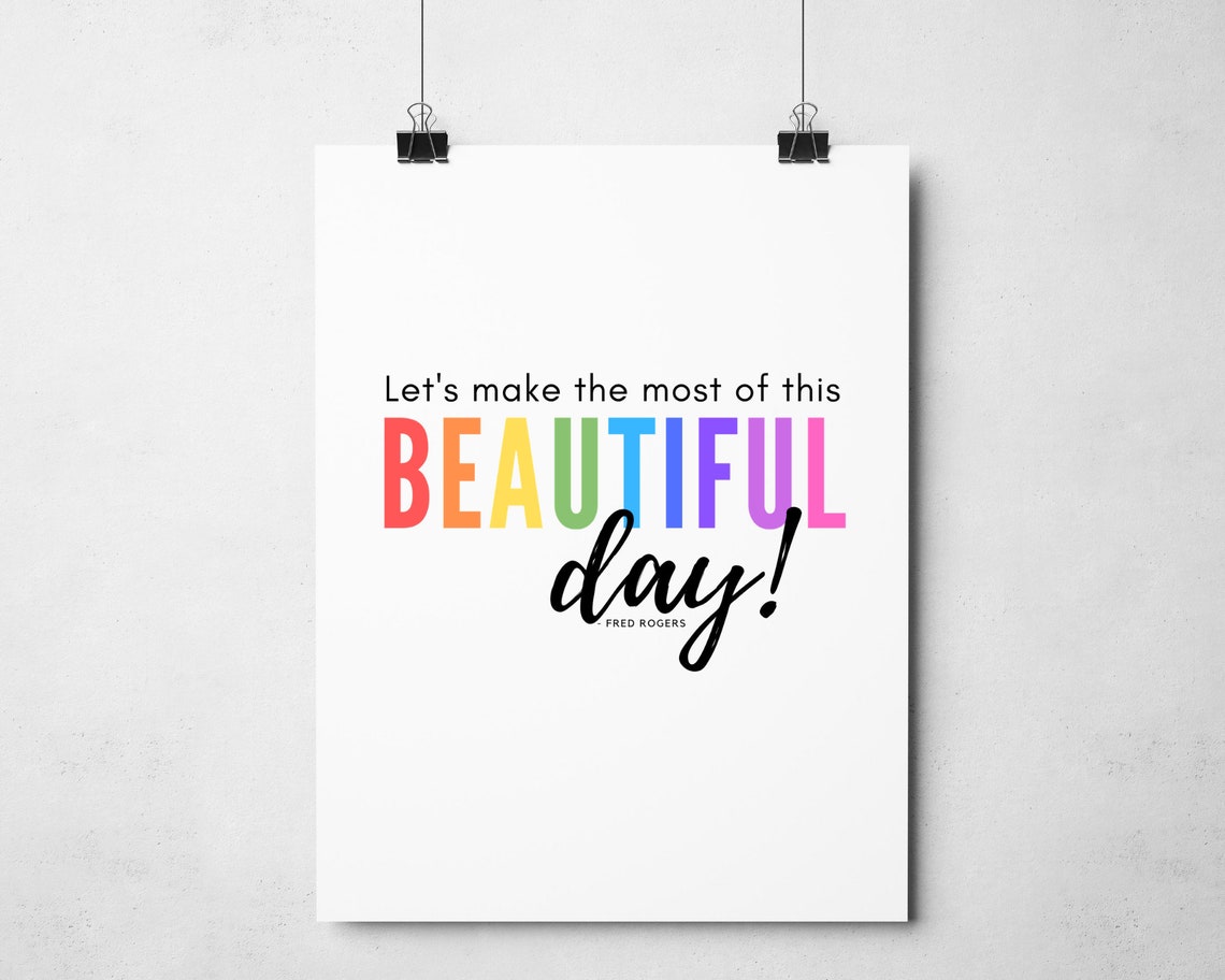 Mister Rogers Make The Most Of This Beautiful Day Rainbow Kids Poster - Image 4