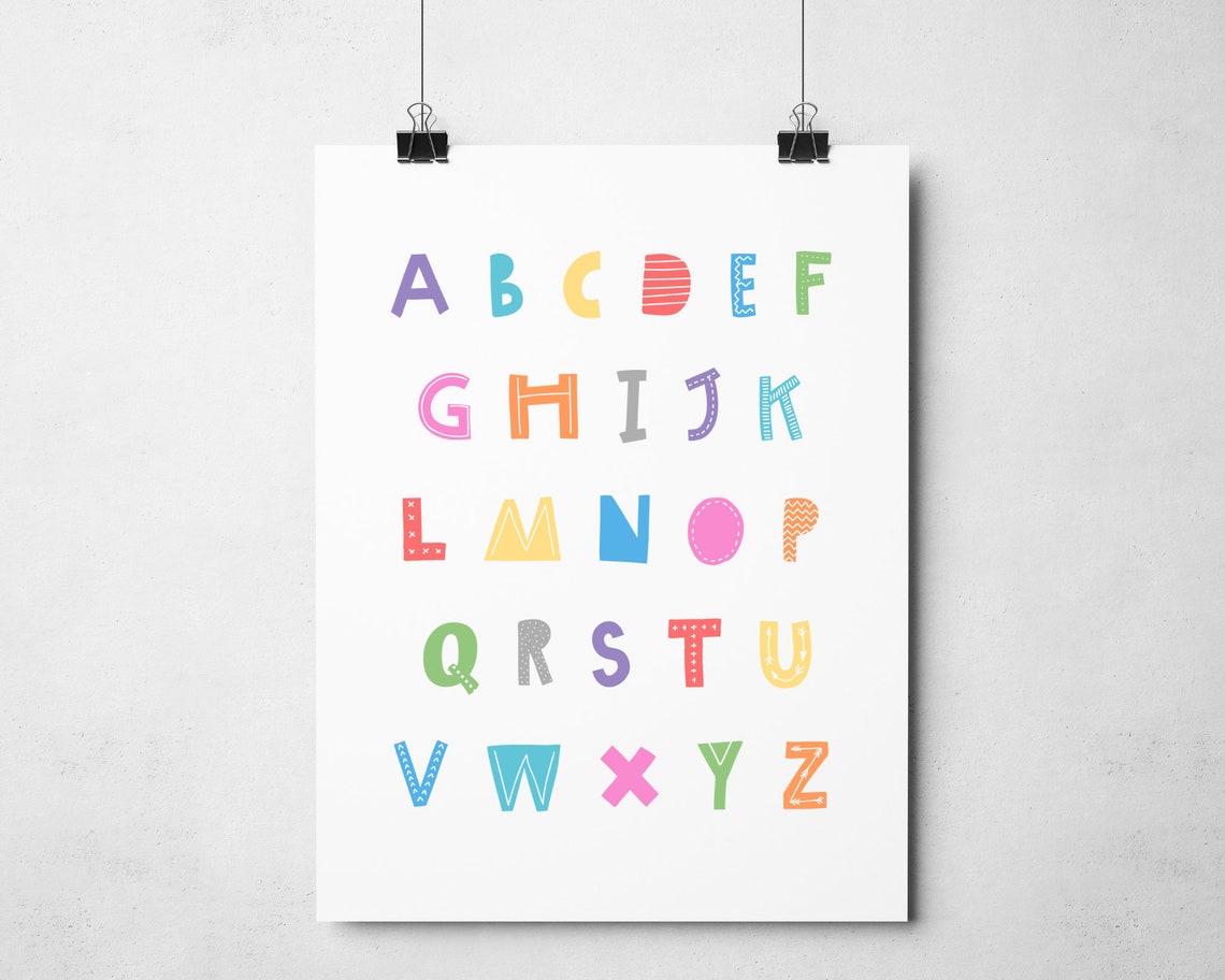 Rainbow Alphabet ABC Letters Educational Kids Nursery Wall Art - Image 3