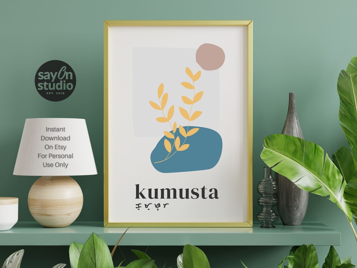 Kumusta in Baybayin, Filipino Art Poster Print - Image 2