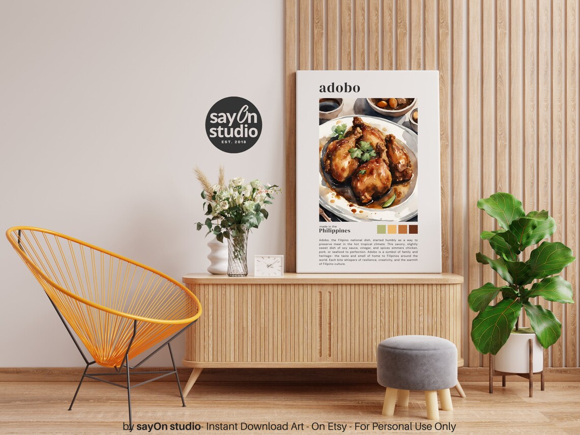 Filipino Adobo Poster, Elegant Kitchen Food Infographic - Image 5