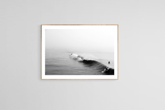 Into The Surf, Surfer Ocean Beach Photograph