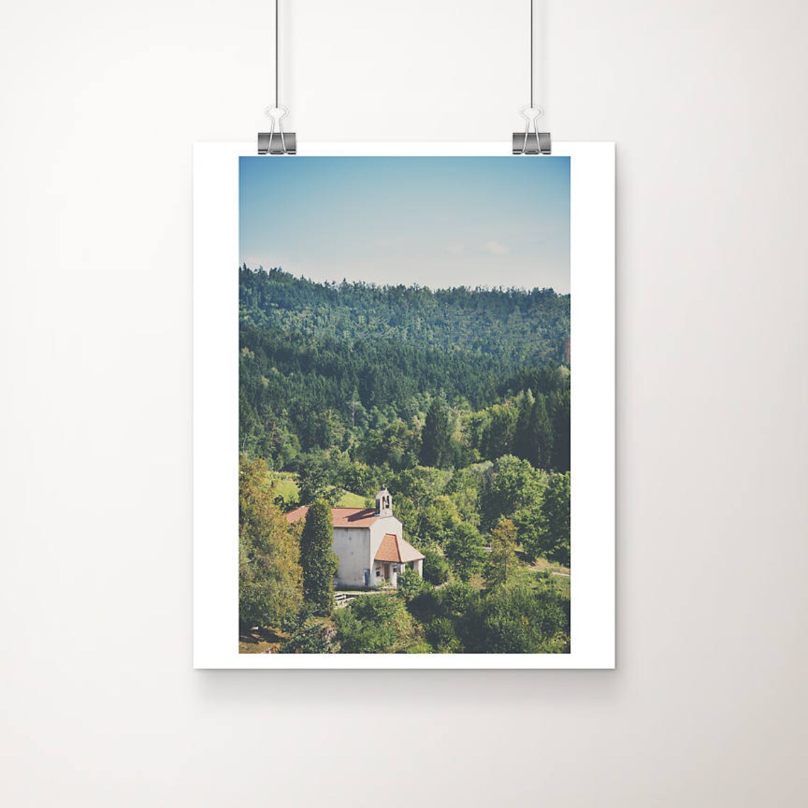 Slovenian Hillside Church Surrounded By Forest Europe Photo Poster