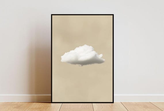 Beige Cloud Poster Minimalist Wall Art Beige Cloud Print Abstract Art Poster Cloud Wall Art Living Room Wall Art Cloud Print
