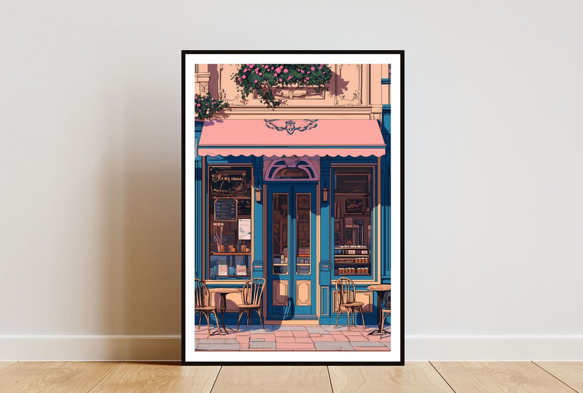 Vintage Coffee Shop Poster, Cafe Wall Art Print