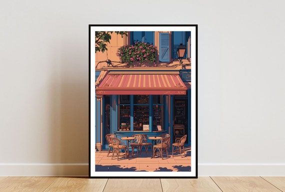 Vintage French Cafe Poster Coffee Print Coffee Wall Art Restaurant Art Poster Cafe Shop Print French Cafe Coffee Poster Retro Poster
