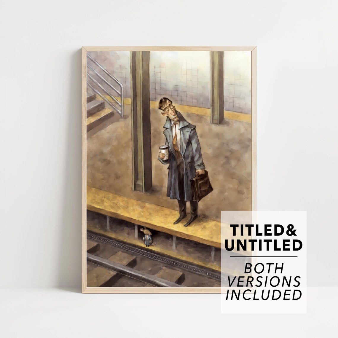 The New Yorker December 5 2016 Weary Commuter Subway Platform Poster