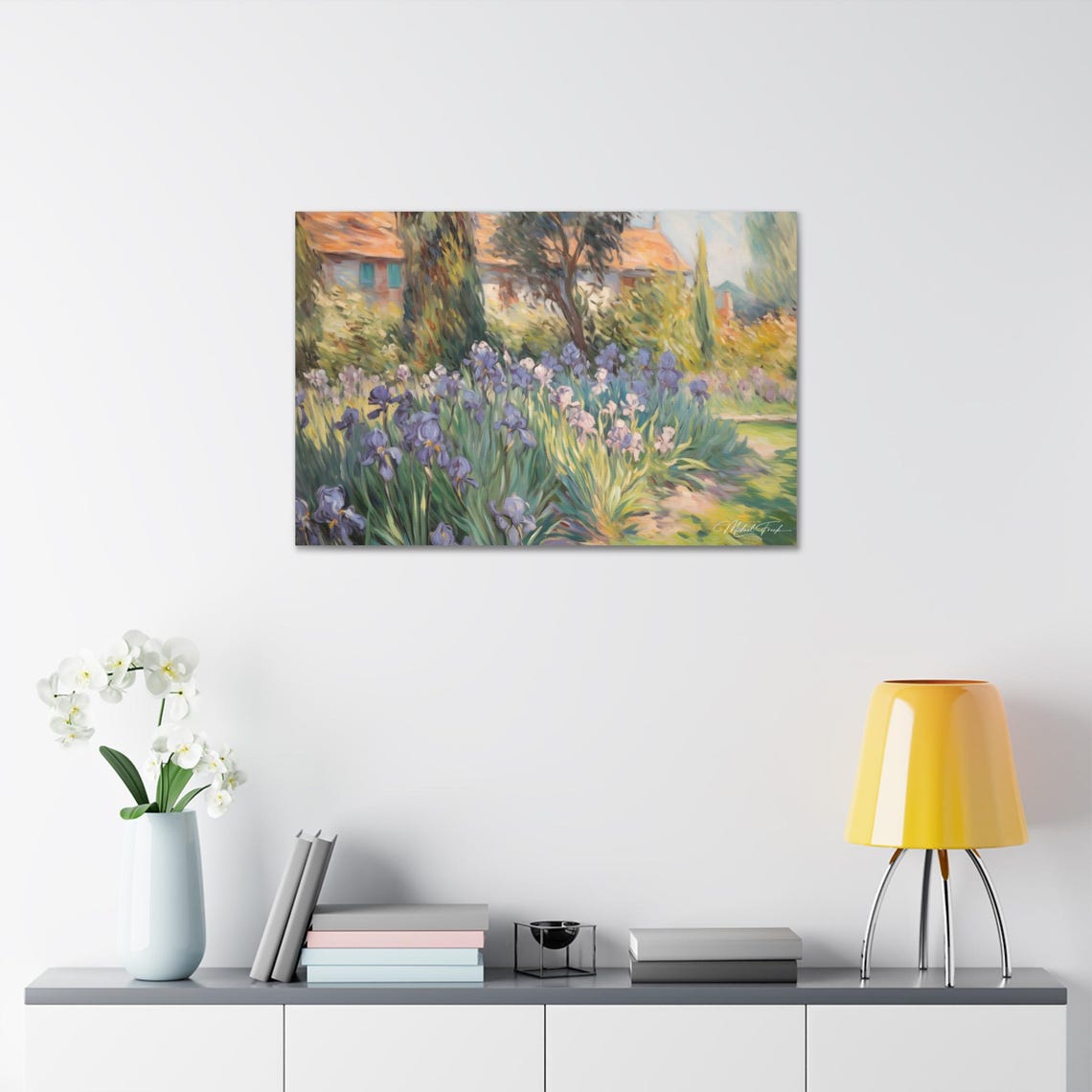 Purple Iris Garden Backyard Blossom Vintage Floral Art Poster - Image 7